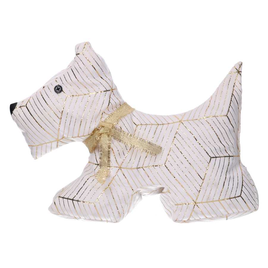 White dog fabric doorstop cm35x5h26