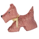 Pink dog fabric doorstop cm35x5h26