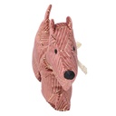 Pink dog fabric doorstop cm35x5h26