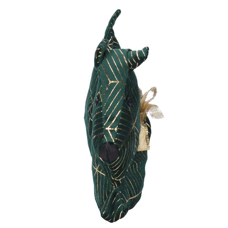Green dog fabric doorstop cm35x5h26