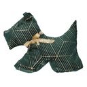 Green dog fabric doorstop cm35x5h26