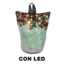 Fabric doorstop with light blue led decorations cm11h19