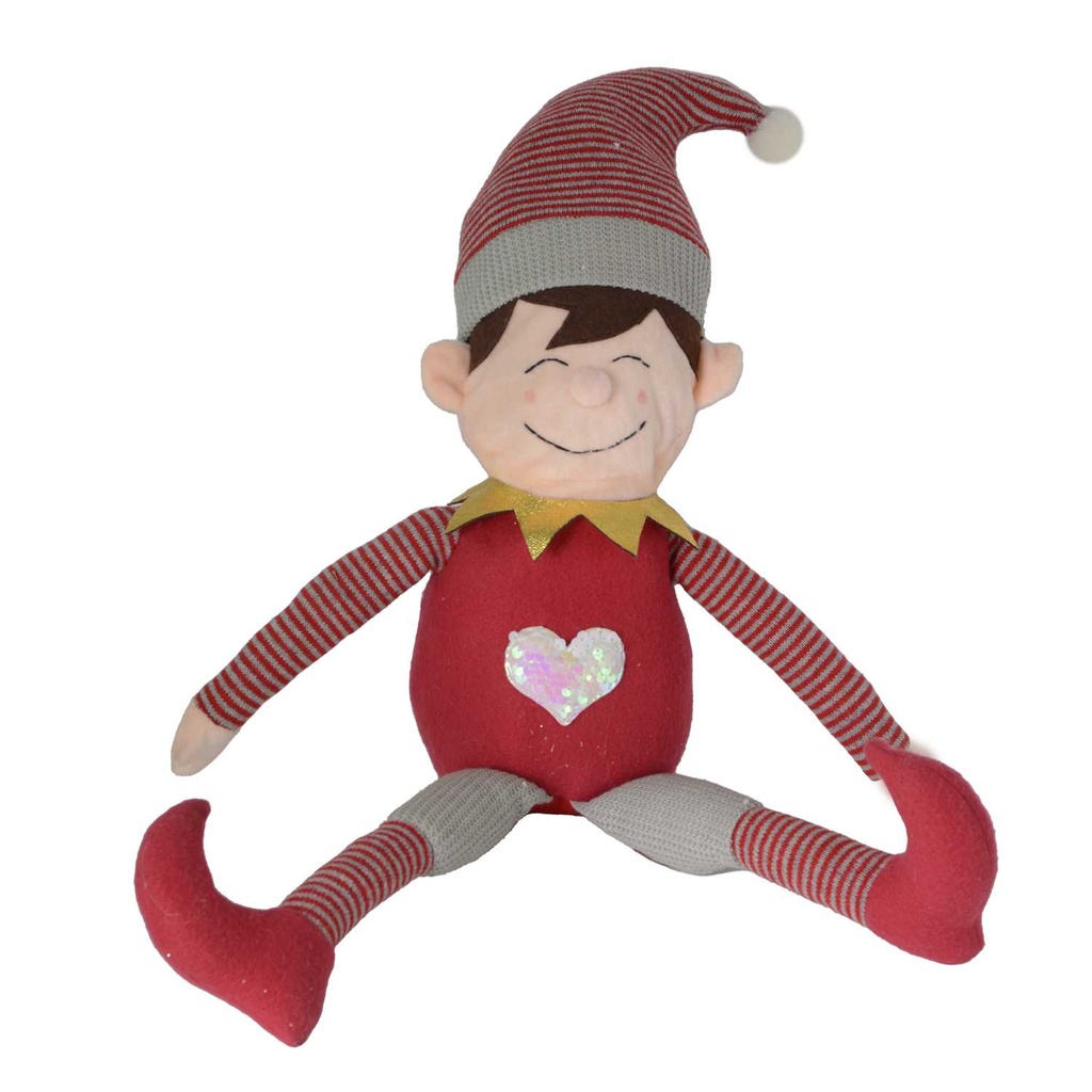 Red elf fabric doorstop cm28x14h32