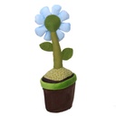 Fermaporta tessuto fiore azzurro cm 12x12h35