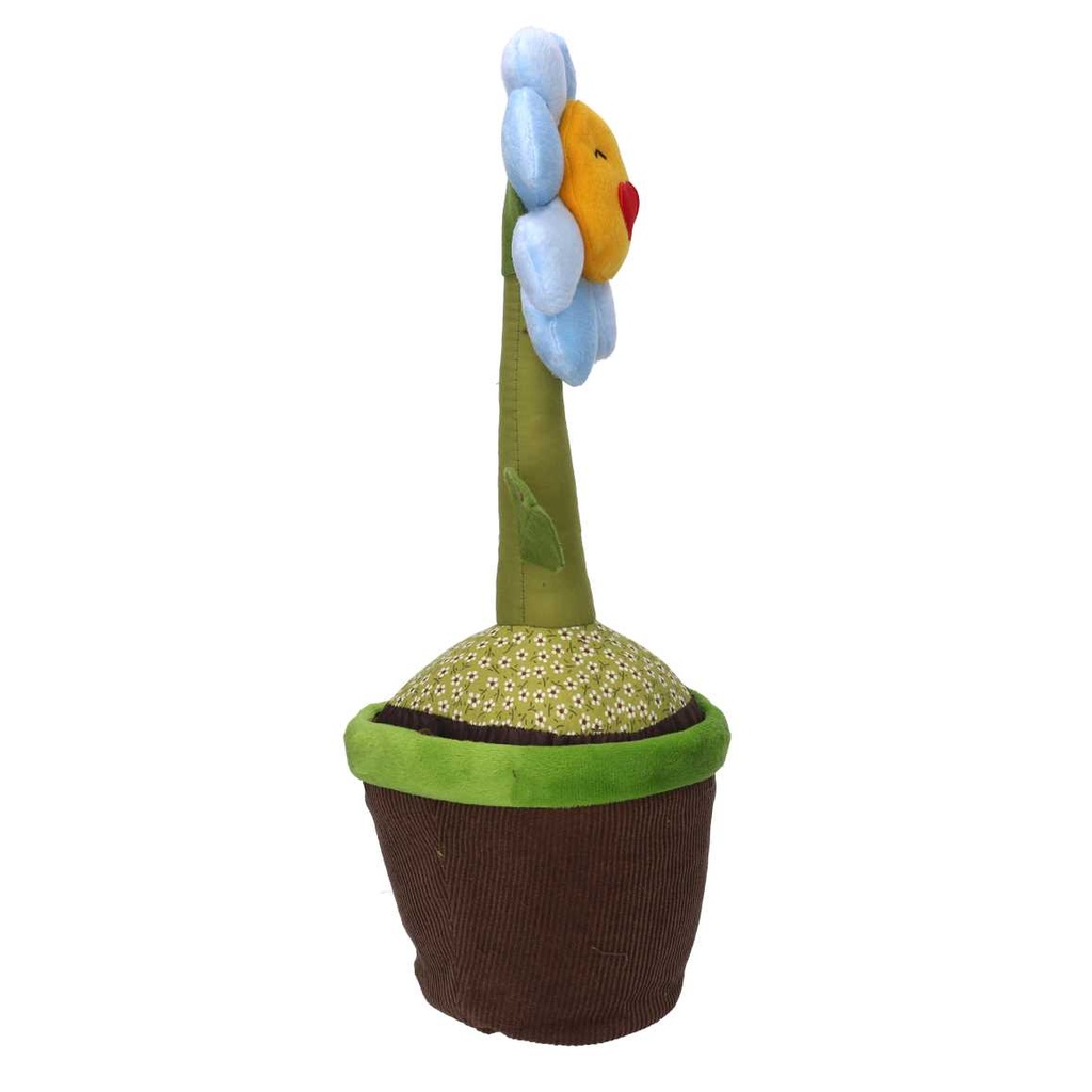 Fermaporta tessuto fiore azzurro cm 12x12h35