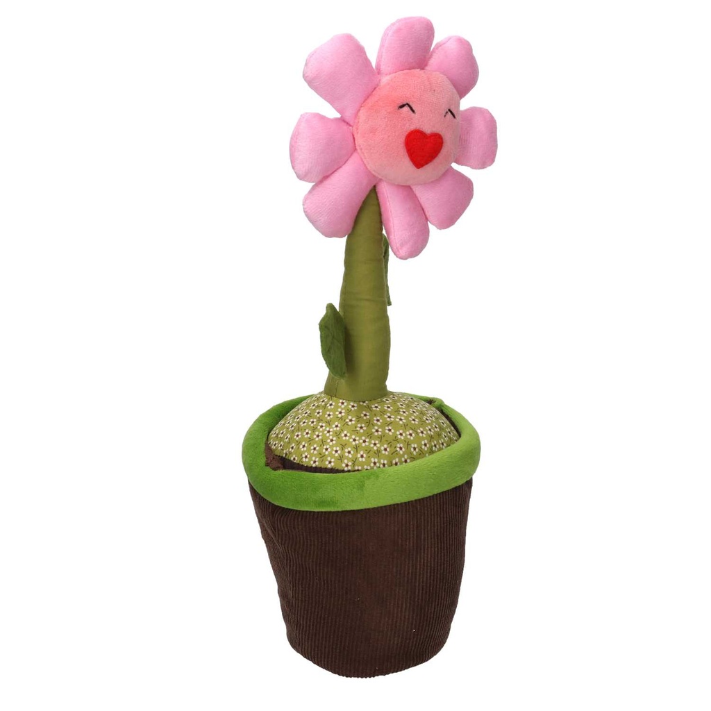 Fermaporta tessuto fiore rosa cm 12x12h35