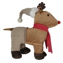 Reindeer fabric doorstop with brown hat cm28x15h35