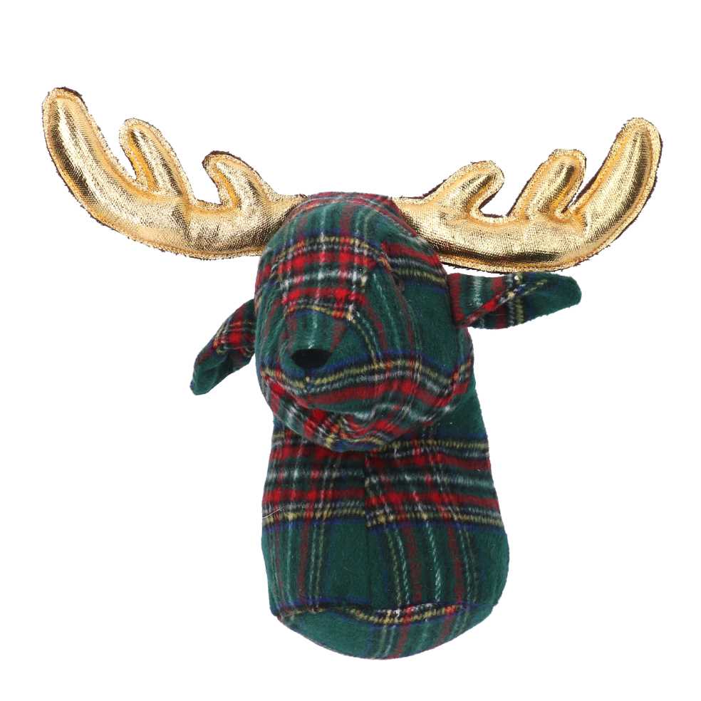Green reindeer fabric doorstop cm25x21h34