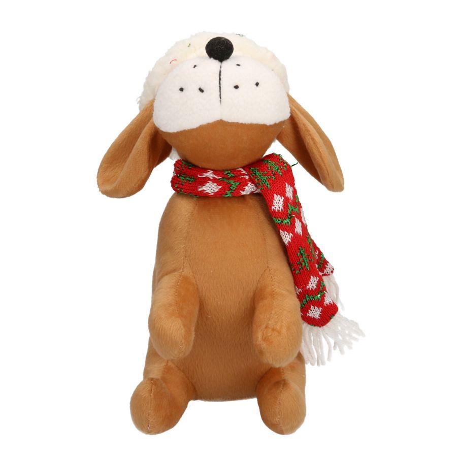 Fermaporta tessuto rosso cane cm12x21h30