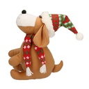 Fermaporta tessuto rosso cane cm12x21h30