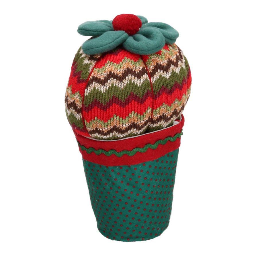 Fermaporta tessuto rosso verde cactus cmø8/15h24