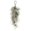 Snowy garland with green pine cones cm64x8h25