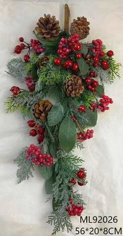 Red plastic garland cm56