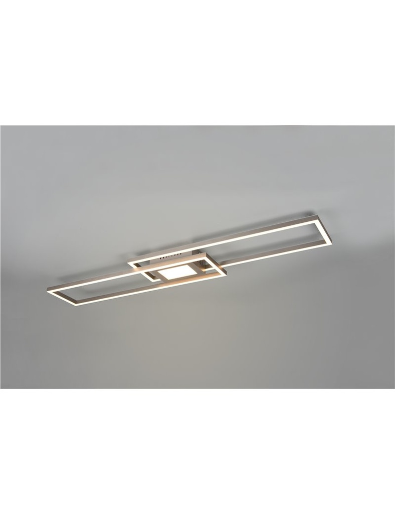 Ganado plafoniera led rettangolare acciaio retro-illuminata rgb con telecomando multifunzione l. 110cm Moderno LED