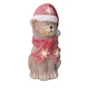 Gatto resina led cappello rosso cm19,5x18,5h40