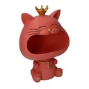 Gatto resina svuotatasche rosa cm 12x18h25