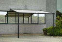 Gazebo NEBRASKA a pergola in alluminio nero con telo elettrico h250 cm