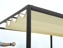 Gazebo pergola alluminio Milwaukee nero c/telo elettrico 3x3x2,5h m