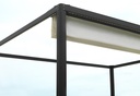 Gazebo pergola alluminio Milwaukee nero c/telo elettrico 3x3x2,5h m