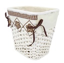 Single white rattan paper bin with brown squared lining ret cm25xh25x20