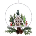 Ghirlanda metallo led con casetta bianco cm25x7x47,5