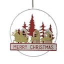 Ghirlanda metallo legno scritta led rosso cm24x3,5x40,5