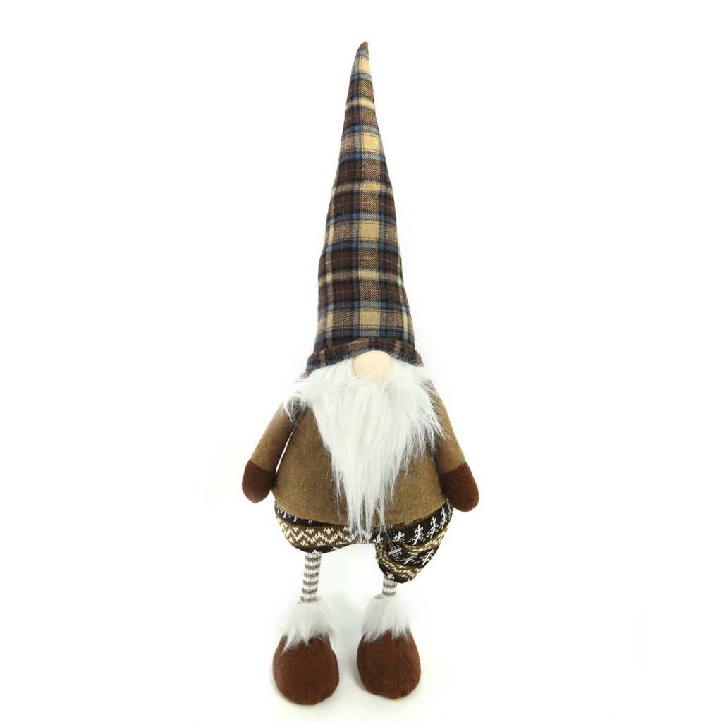 Fabric gnome with beige led cm18x15h55