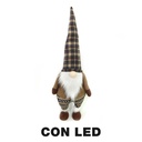Fabric gnome with beige led cm30x22h85