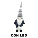 Fabric gnome with gray led cm30x22h85