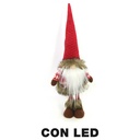 Fabric gnome with red led cm19x14h56