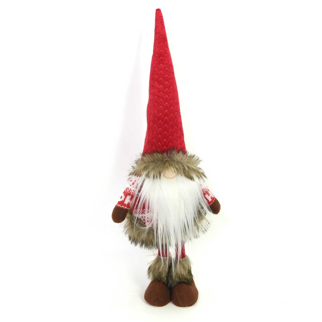 Fabric gnome with red led cm19x14h56