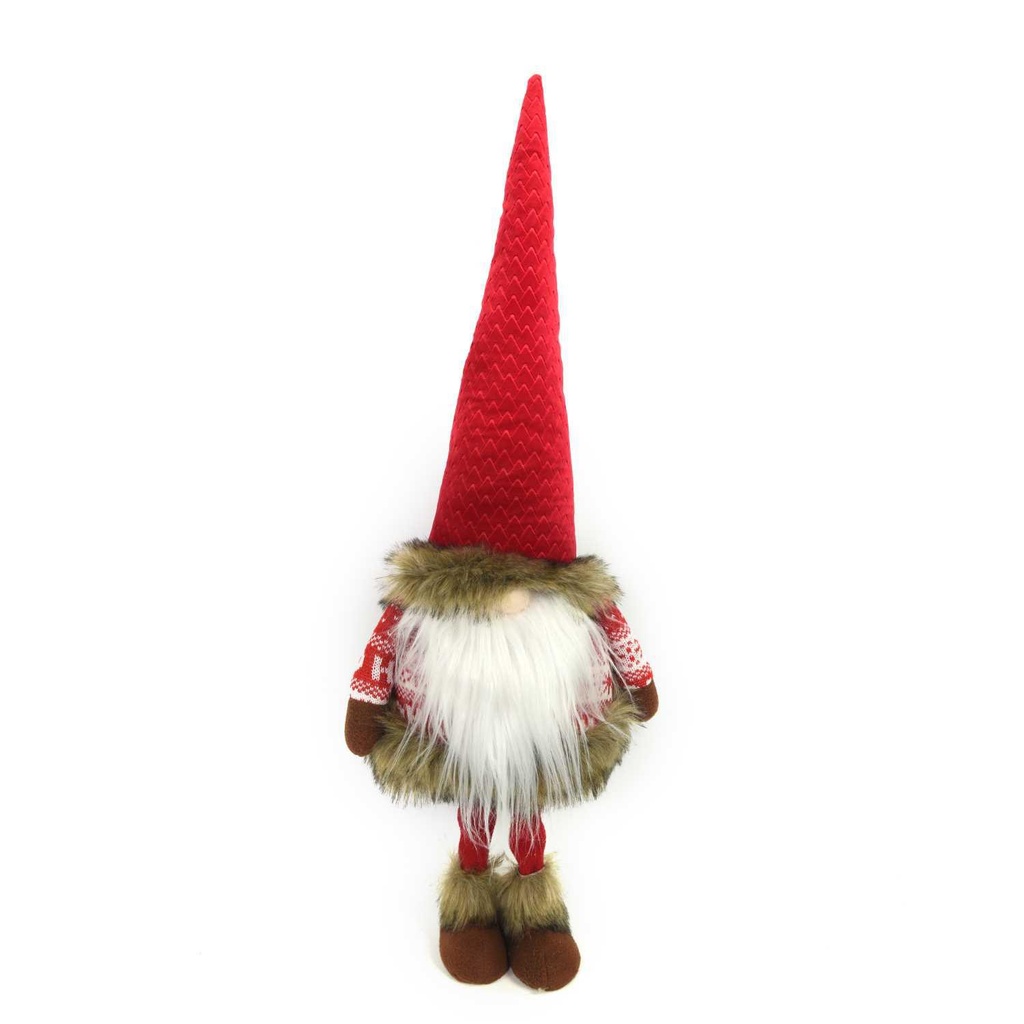Fabric gnome with red led cm25x18h72