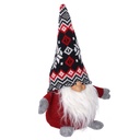 Gnomo tessuto grigio rosso cm16x14h36