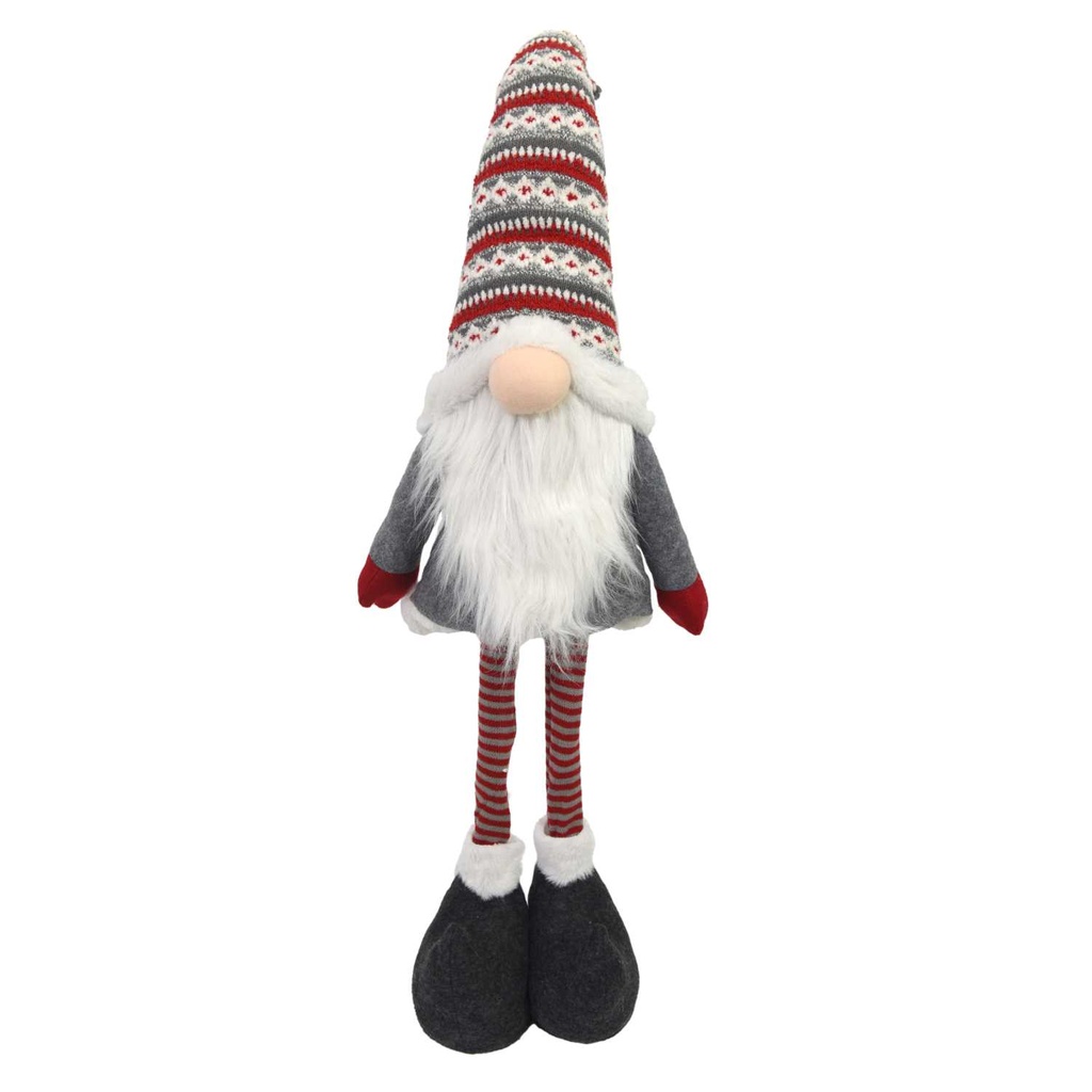 Gray red fabric gnome cm25x16h89