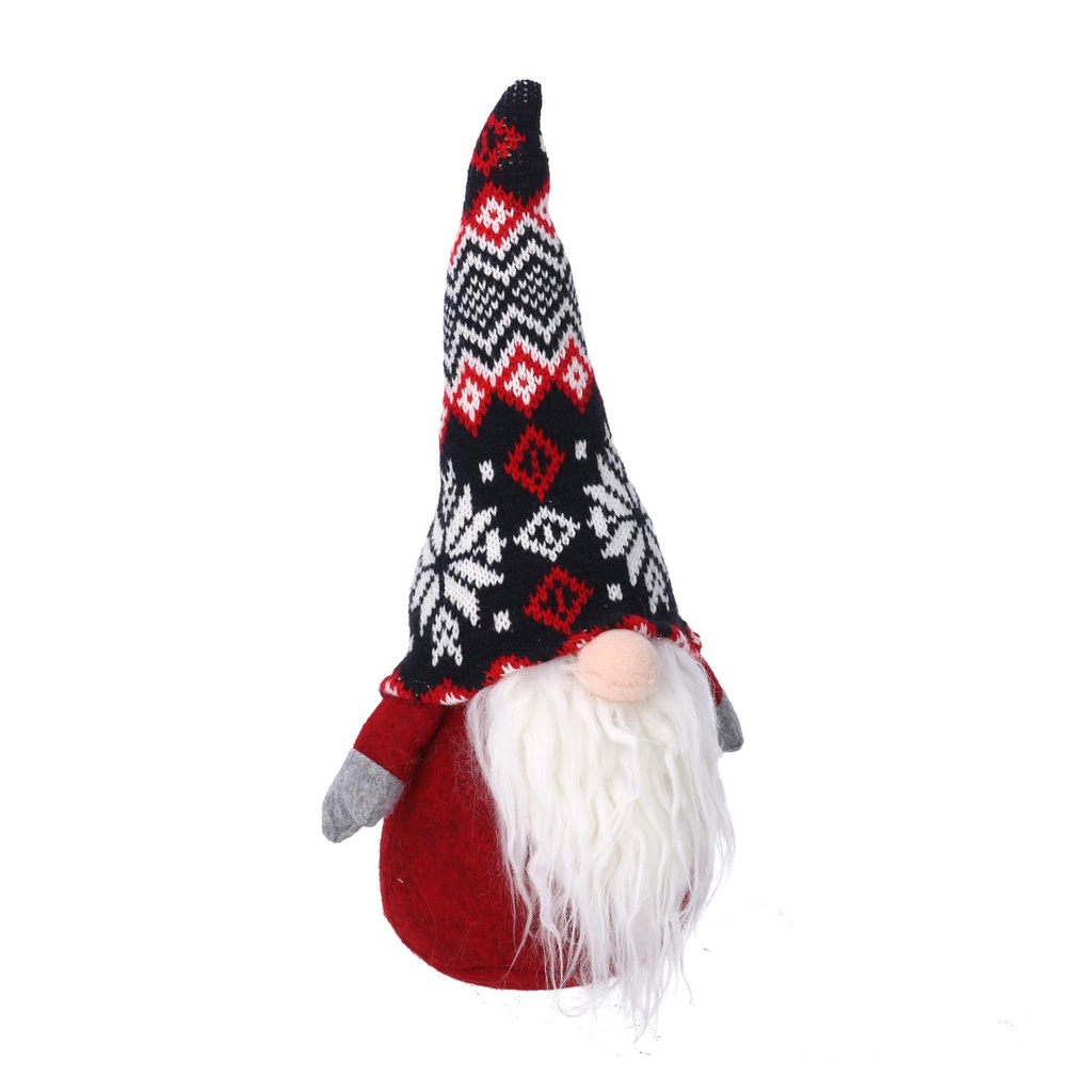 Gnomo tessuto grigio rosso cmh36
