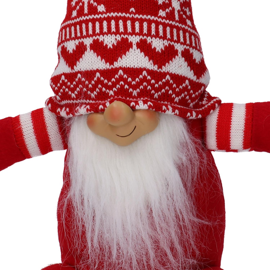 Gnomo tessuto seduto rosso cm15x13h45