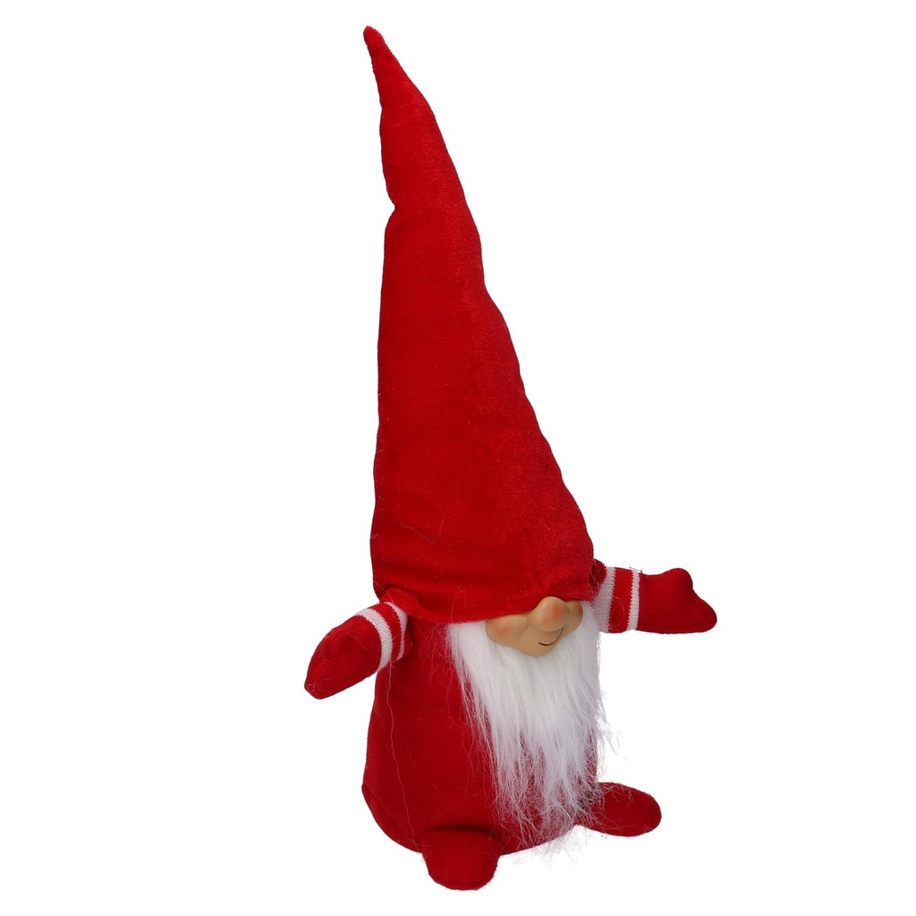 Gnomo tessuto seduto rosso cm15x13h45