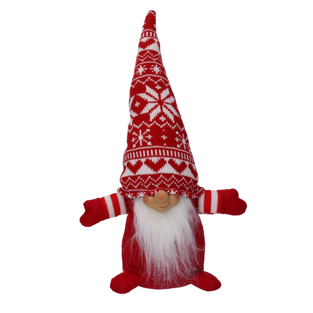 Gnomo tessuto seduto rosso cmø11h36