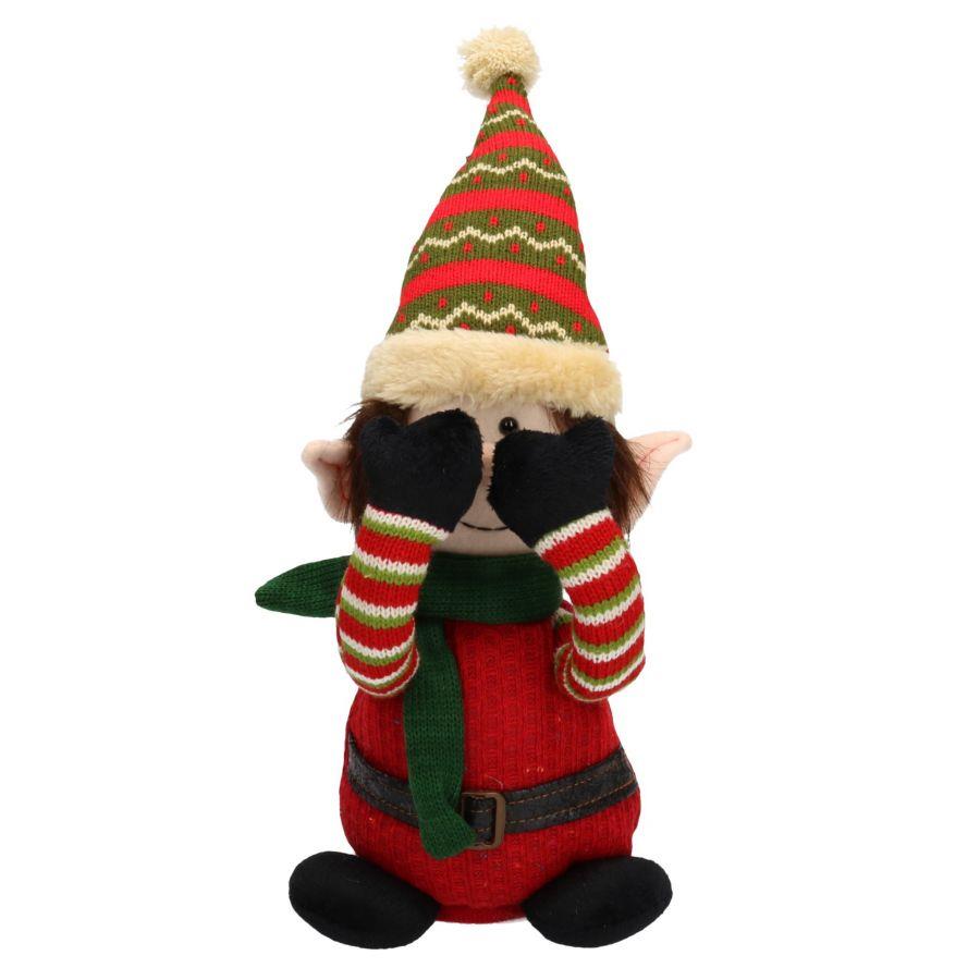 Gnomo tessuto seduto rosso cmø11h36