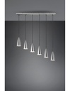 Grande Lampadario Lineare Isola Farin 6 Luci Nichel Trio Lighting