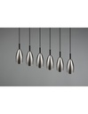 Grande Lampadario Lineare Isola Farin 6 Luci Nichel Trio Lighting