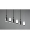Grande Lampadario Lineare Isola Farin 6 Luci Nichel Trio Lighting