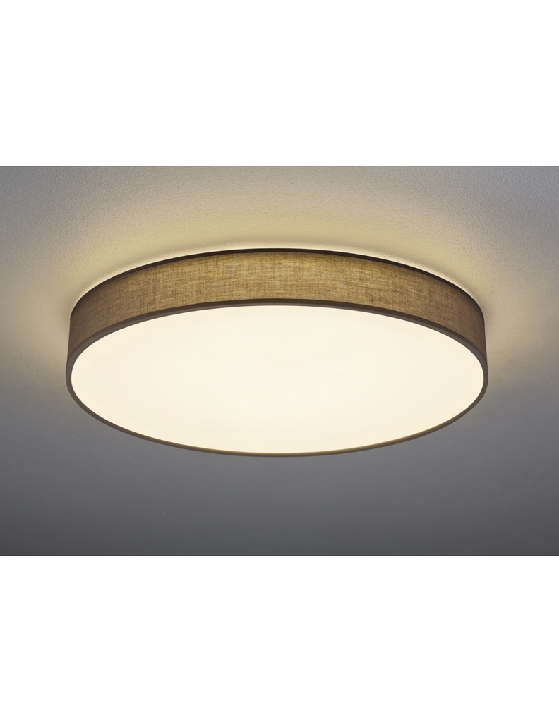 Grande Plafoniera Led Paralume Tessuto Grigio Lugano Ø75 cm Trio Lighting