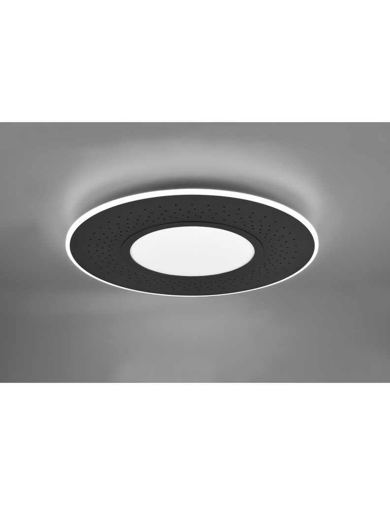Grande Plafoniera Moderna Verus Nero Led Dimmer 70w Trio Lighting