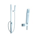 Gruppo doccia regolabile finitura cromo con soffione e doccietta h.230 cm