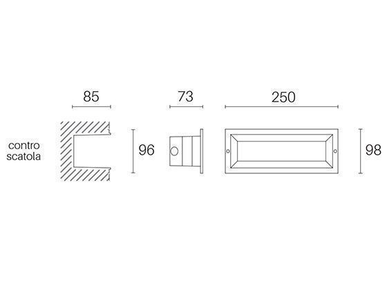 Incasso Aperto 12W Led 4000K  linea mask  grafite
