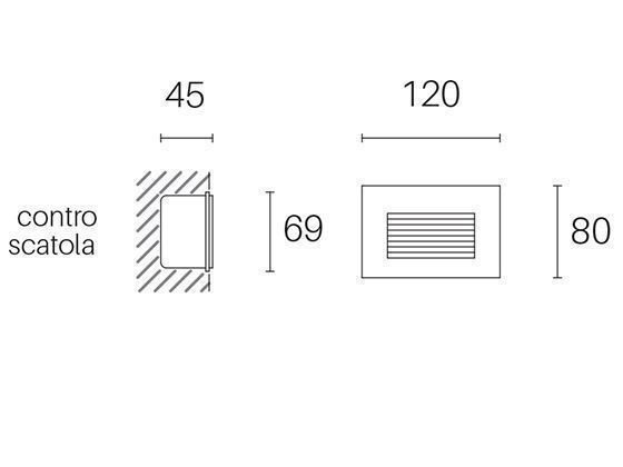 Incasso Dente 3W Led 3000K  linea spina  alluminio