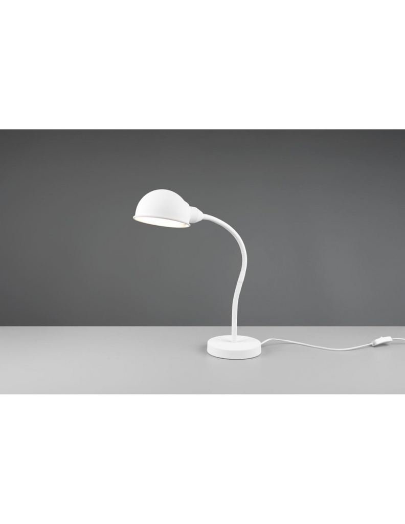 Lampada Bianca Scrivania Braccio Flessibile Perry Trio Lighting