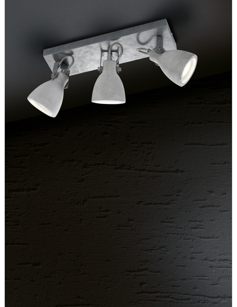 Lampada Calcestruzzo 3 Spot Orientabili Concrete Trio Lighting