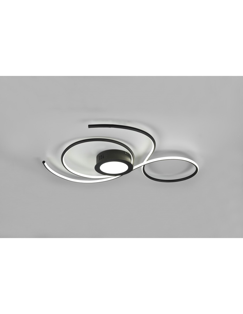 Lampada Circolare Soffitto Parete Moderna Led Dimmer Jive Nero Trio Lighting